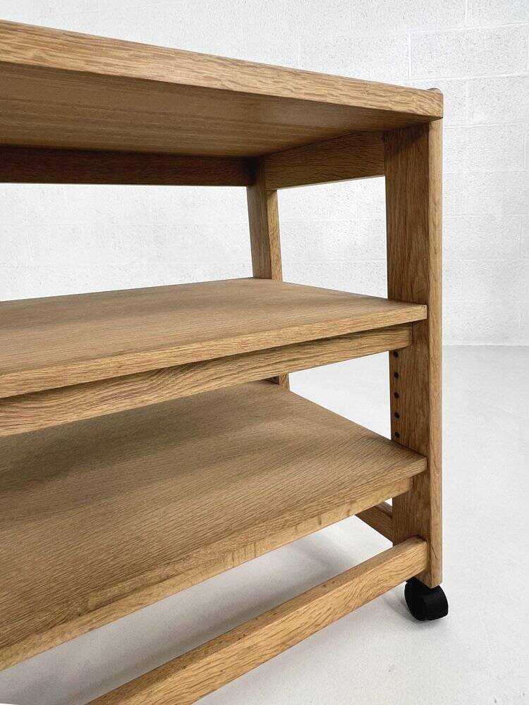 Oak Serving Trolley Attributed to Guillerme and Chambron for Votre Maison, 1960s