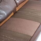Three seater sofa upholstered with patinated brown leather by Arne Norell, 1970s