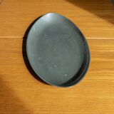 Oval vintage pewter tray by Just Andersen - silver-gray metal, Art Deco Denmark 1930s