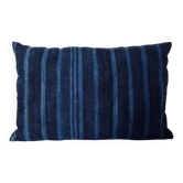 Housse de coussin en tissu indigo ancien