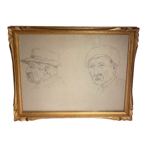 Tableau ancien, portraits, milieu