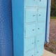 Old metal workshop furniture original turquoise patina