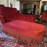 Napoleon III meridian, purple red velvet. Buttoned backrest.