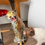 Leopard, Italian sculpture in glazed ceramic.