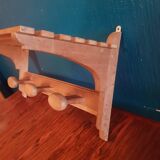 Coat rack with vintage wooden hat holder