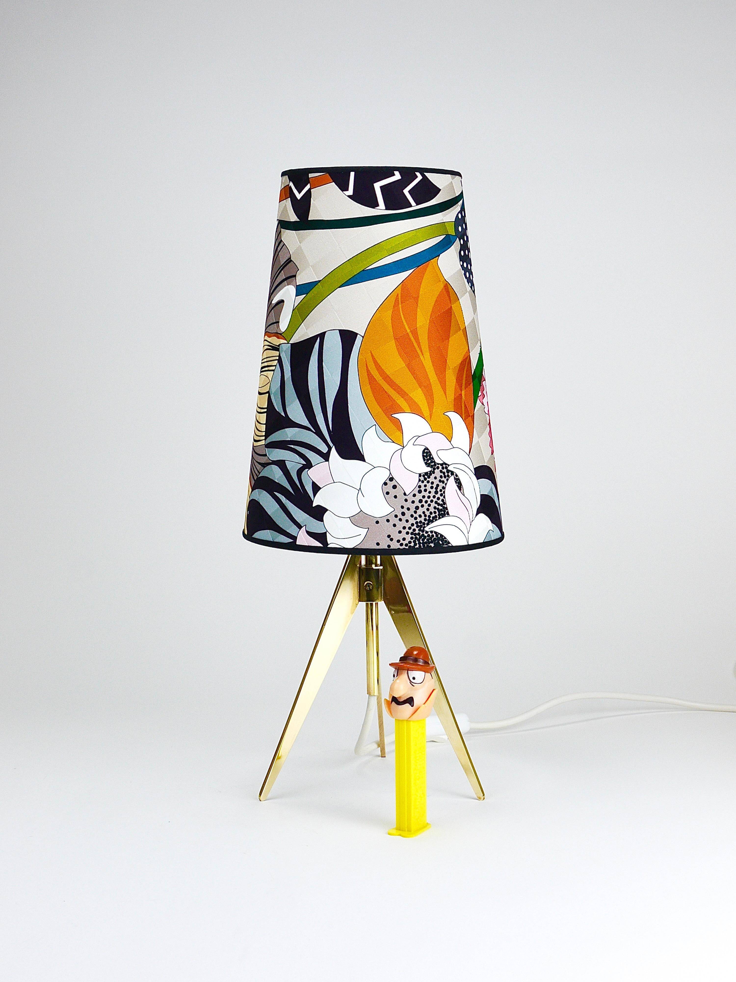 Adjustable tripod table lamp in brass Missoni x Kalmar Vienna, Austria, 1950s