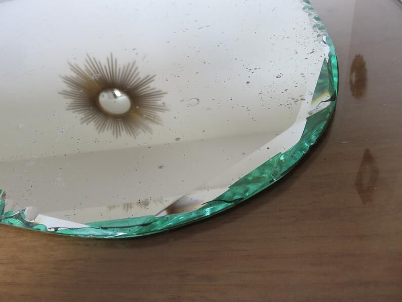 Bevelled mirror free form art deco years 40/50 - 48x35cm