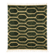 Green Boujad rug with a hexagonal pattern.