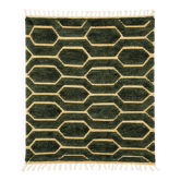 Green Boujad rug with a hexagonal pattern.
