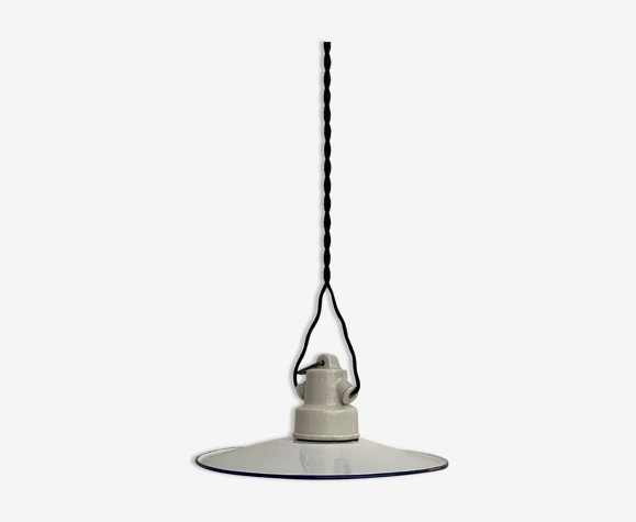 Suspension emaillée blanche 20 cm
