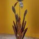 Henri Fernandez Floral Floor Lamp in Gold Metal