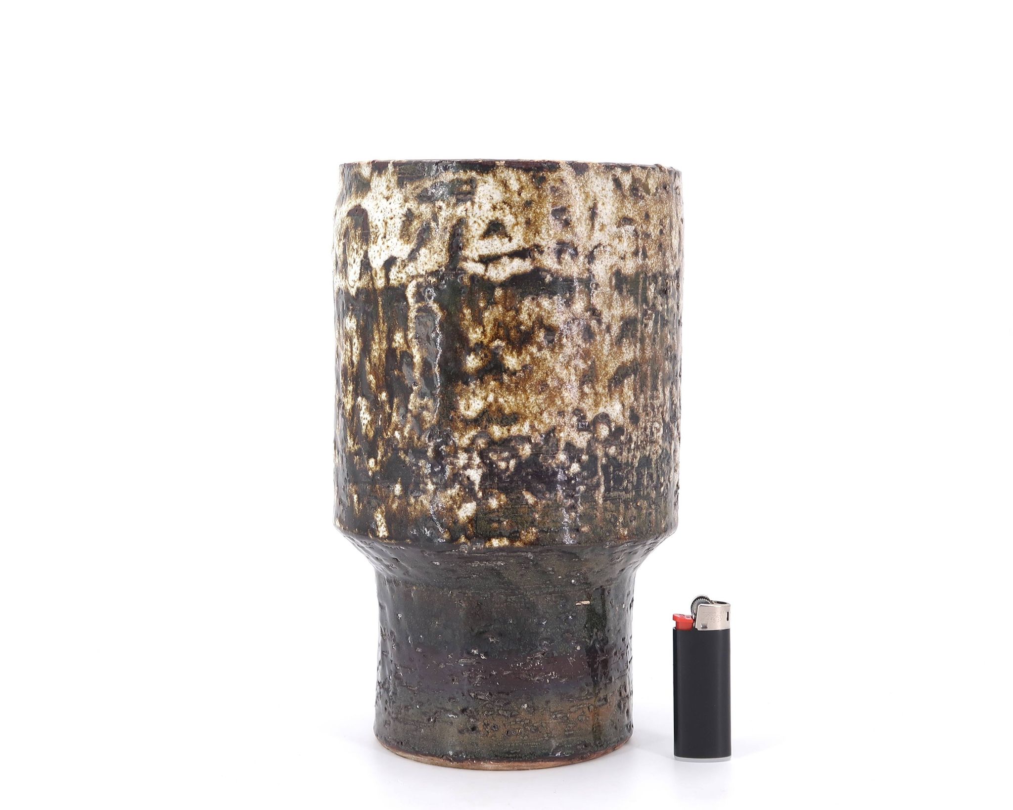 Fat lava ceramic vase by Pieter Groeneveldt, 1950s