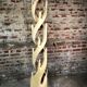 Brutalist coat rack carved in Suar WOOD HT 193 cm