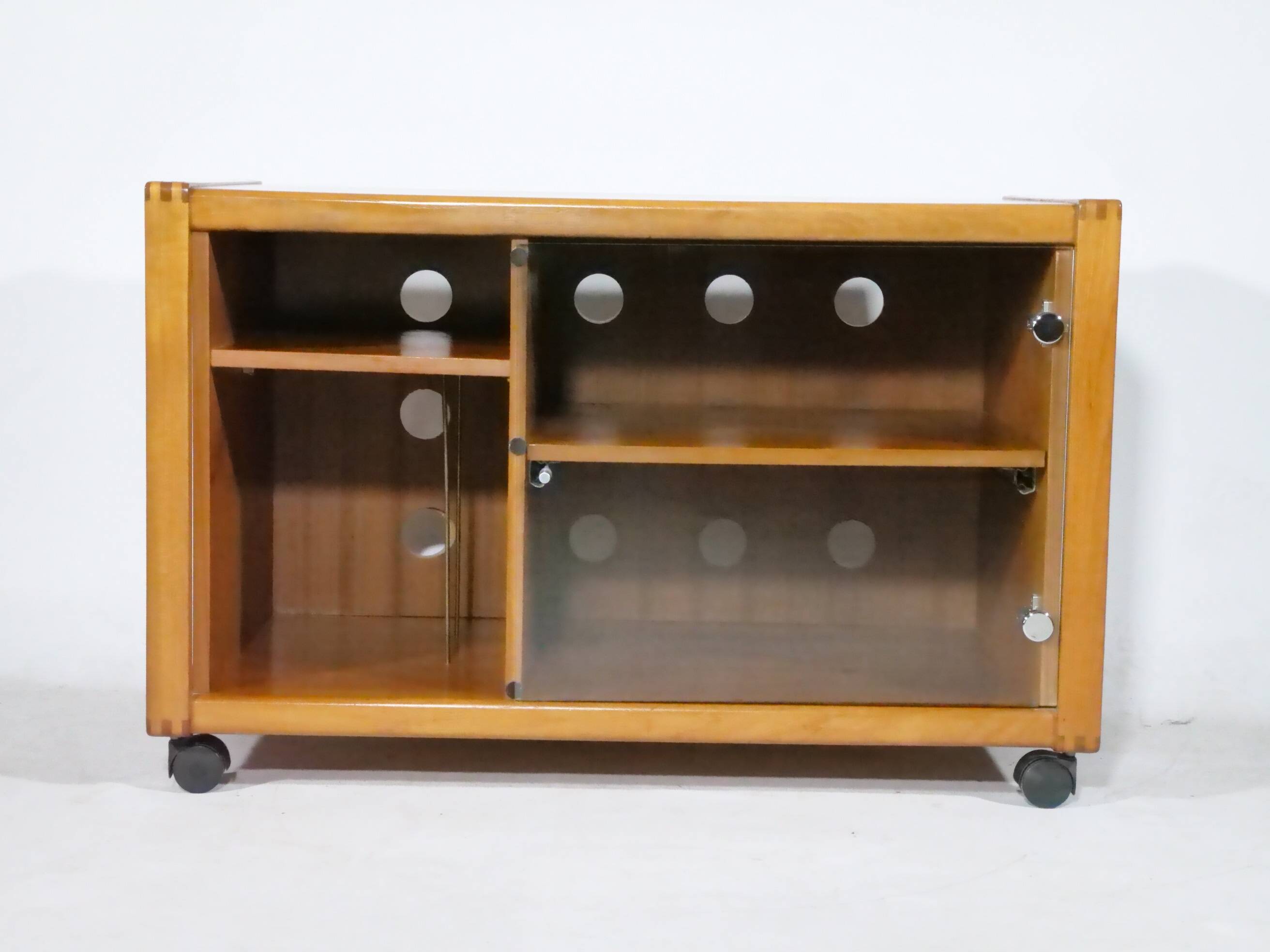 Buffet audio pour meuble phonographe design danois en teck, années 1960