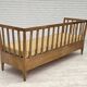 1970s, Swedish drop arm sofa/daybed, furniture fabric, oak wood.