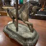 Table lamp in the Maison Charles style made of bronze featuring a horse.