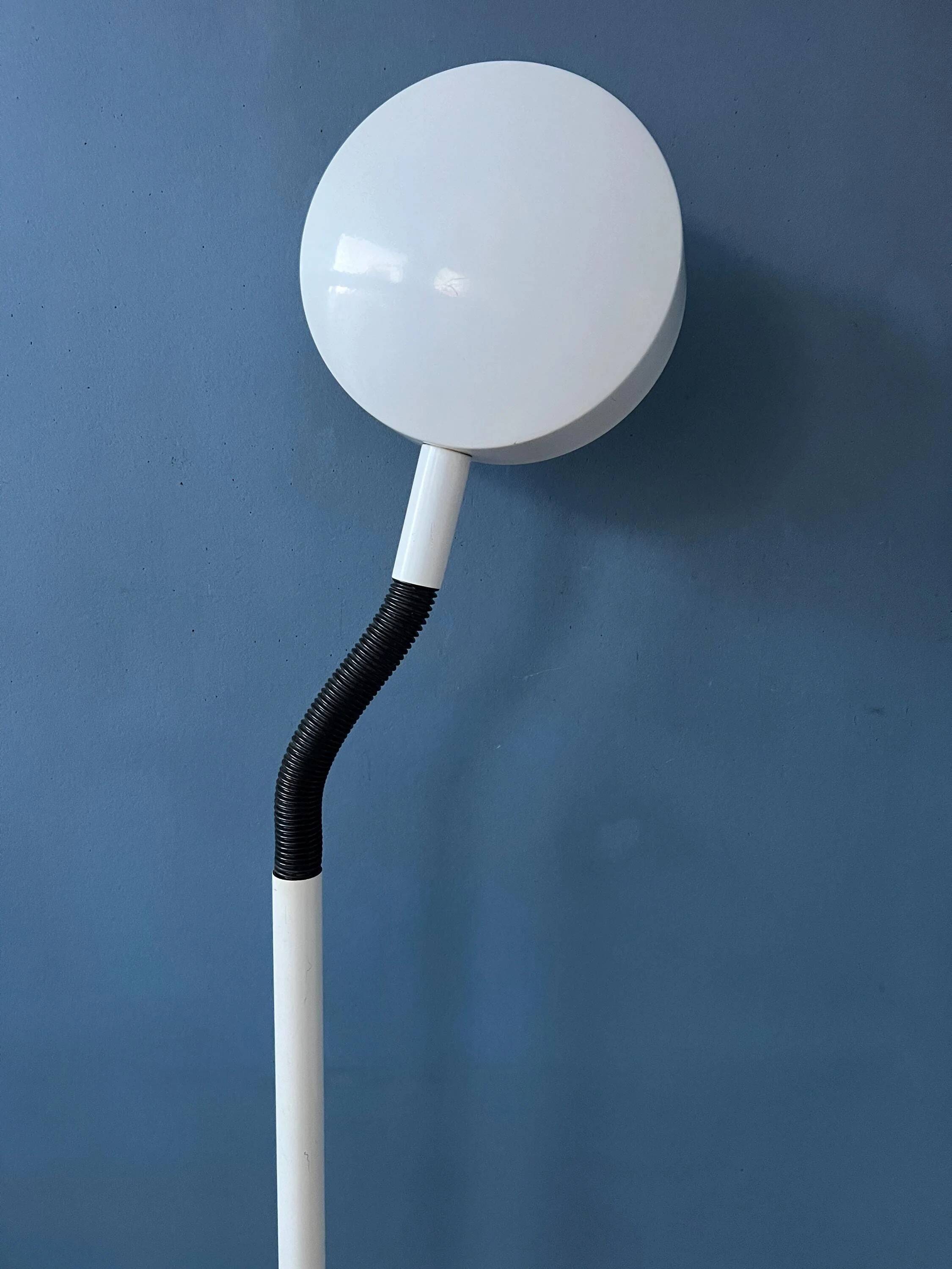 Vintage Space Age floor lamp in white metal Hala