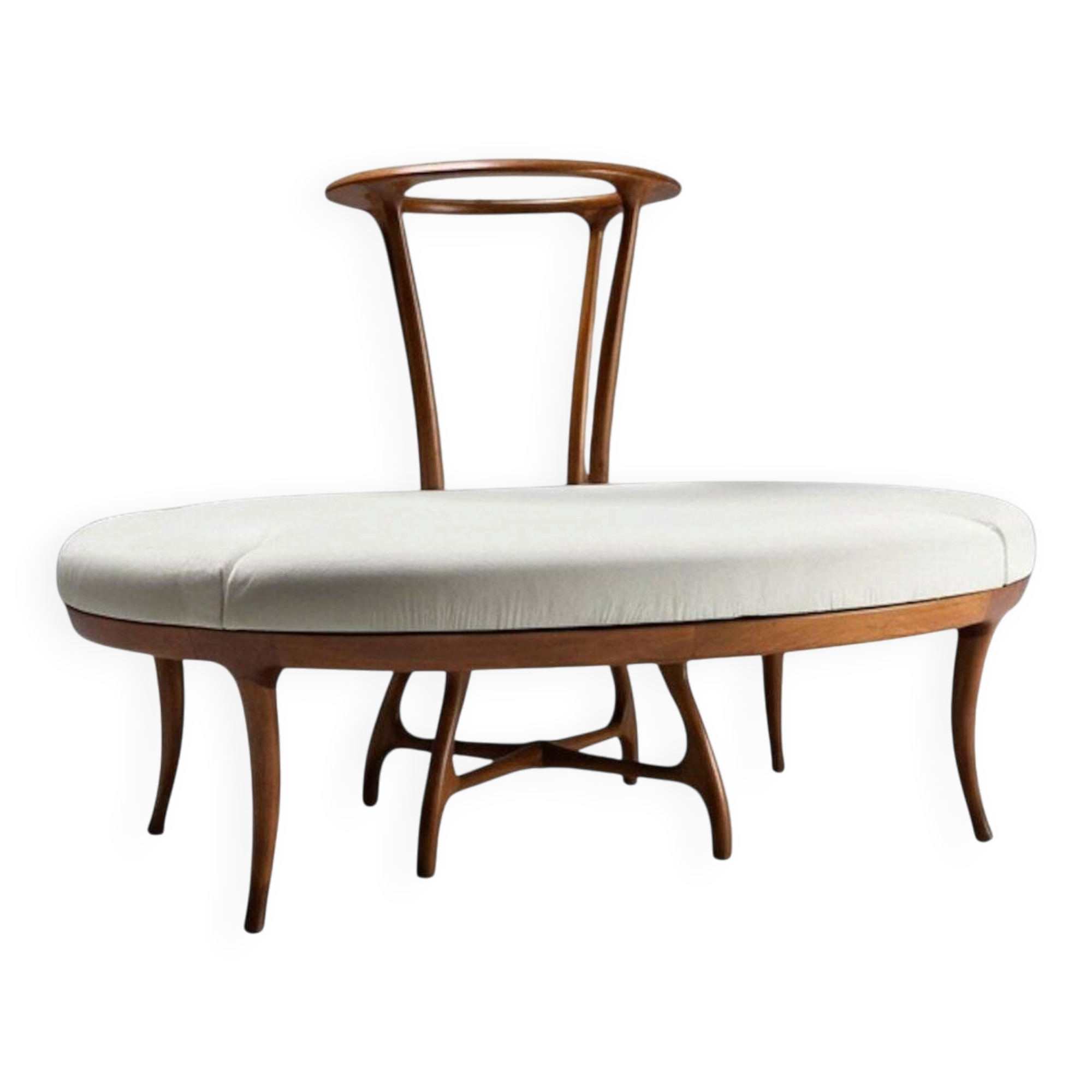 Large Circular Wooden Sofa, 1990s