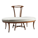 Large Circular Wooden Sofa, 1990s