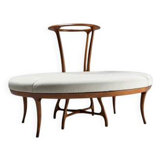 Large Circular Wooden Sofa, 1990s