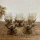 5 vintage glasses in smoked glass