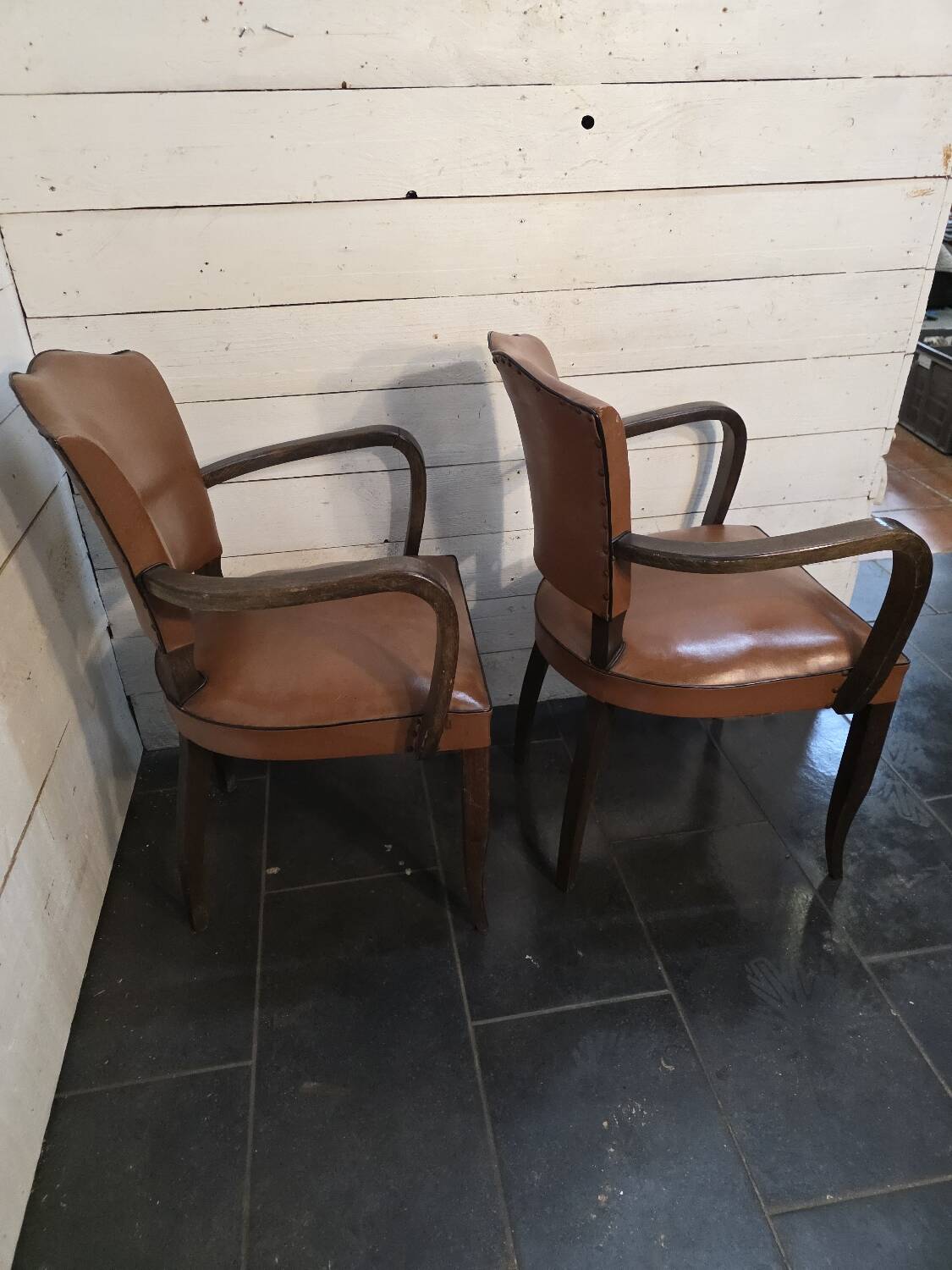 Pair of 1950s moustache-style bridge glasses