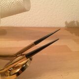 Double Arlus 50s wall lamp, brass and glass