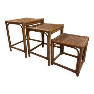 Tables gigognes rotin