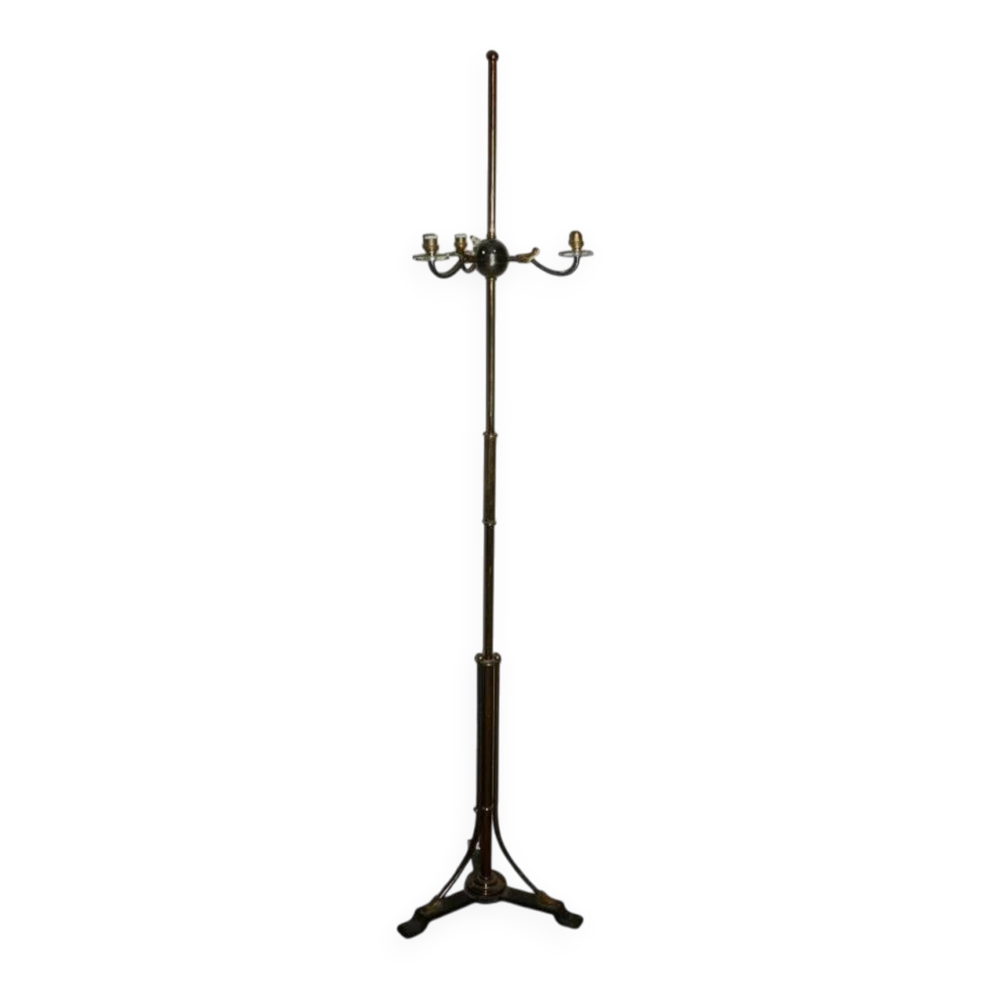Vintage mid-century reading lamp in bronze and brass by Lunel Arlus.