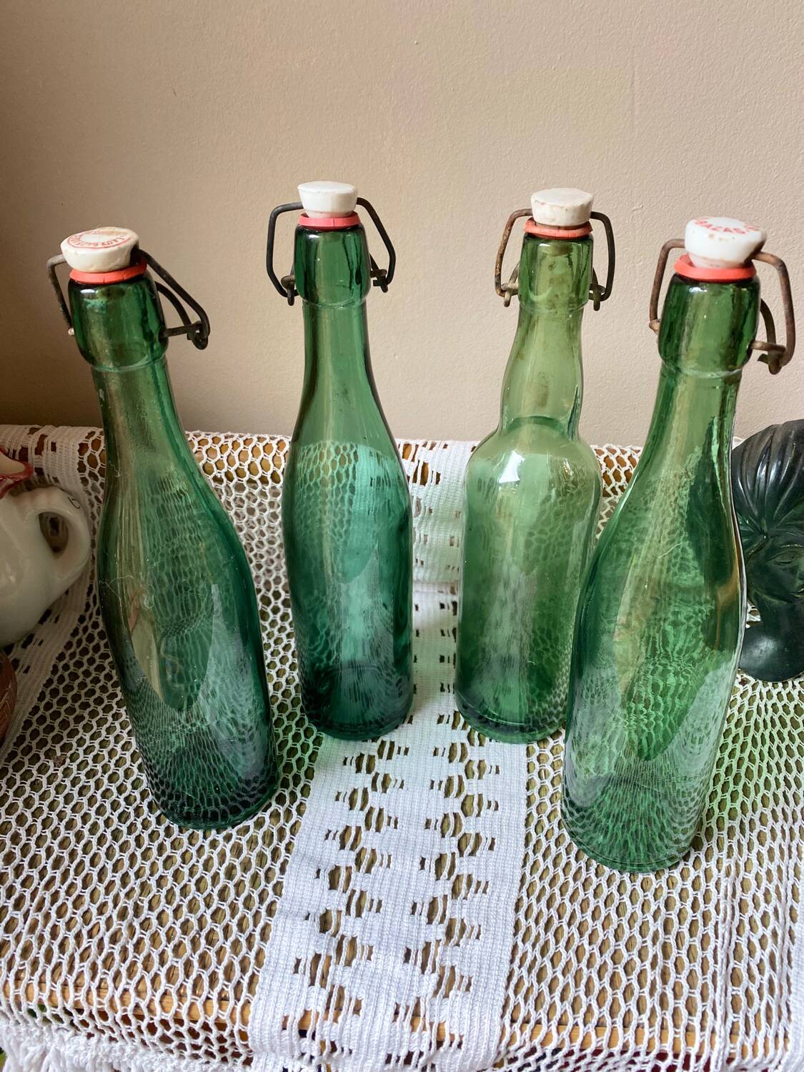 Antique glass bottles