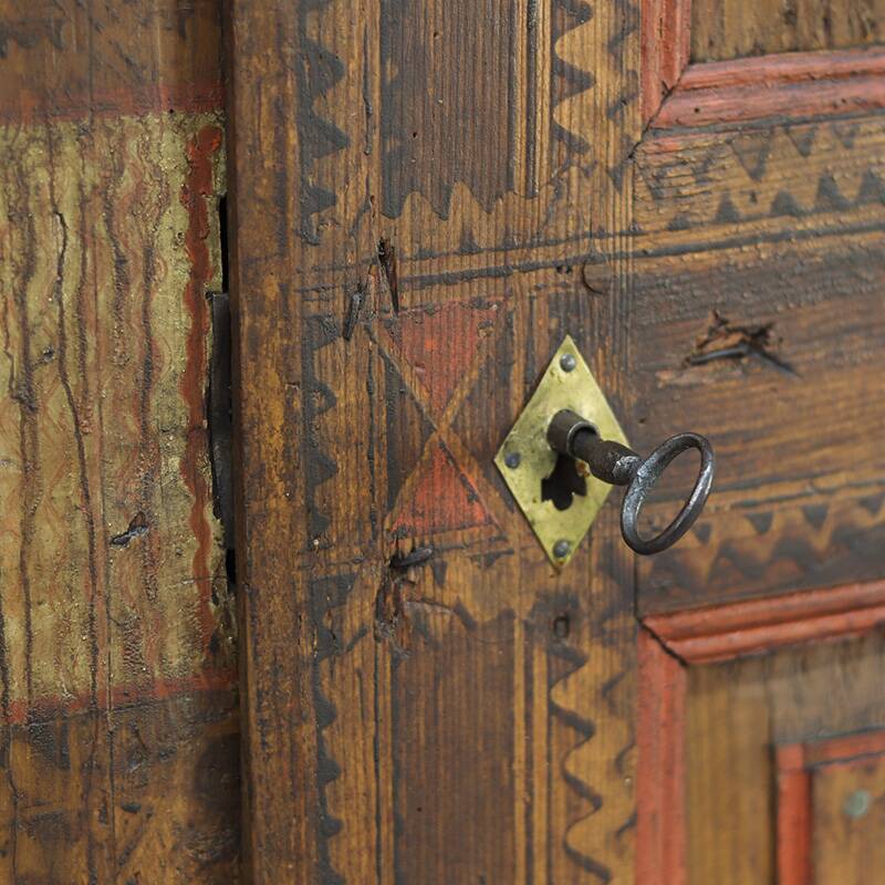 Painted folk art bridal wardrobe 1816