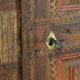 Painted folk art bridal wardrobe 1816