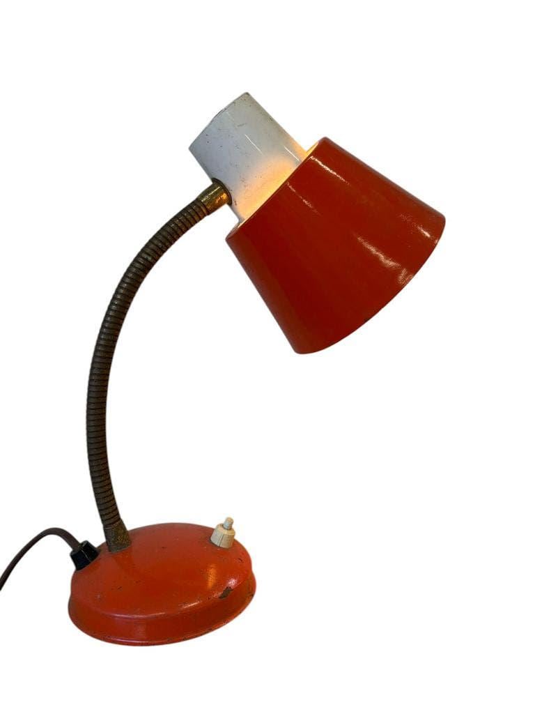 Vintage red metal desk lamp