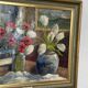 Original early century Swedish oil on canvas – "Tulips and Poppies" by Johan Jacobsson – vintage & framed 68 × 80 cm (26.8" × 31.5")
