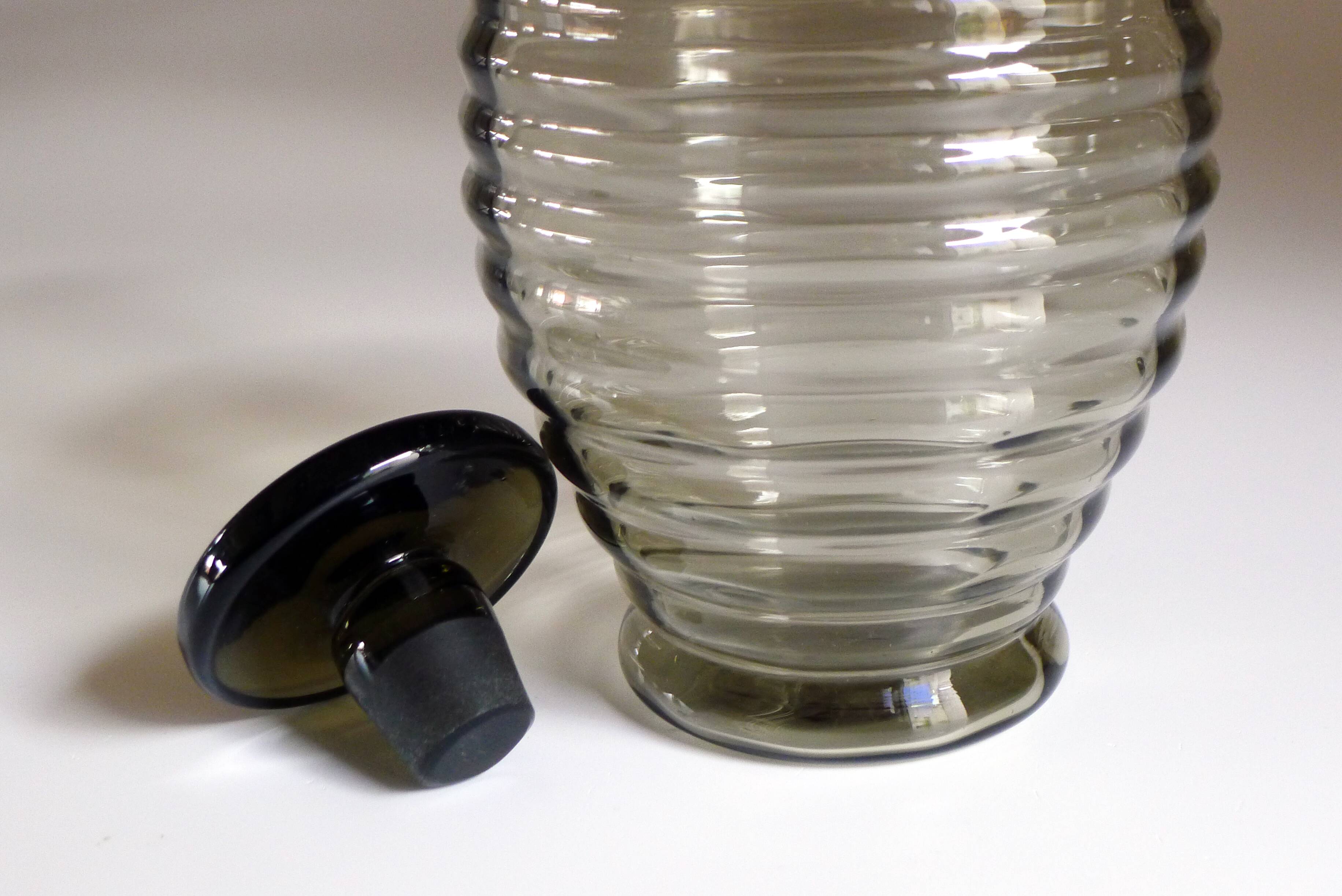 Art Deco Smoked Carafe