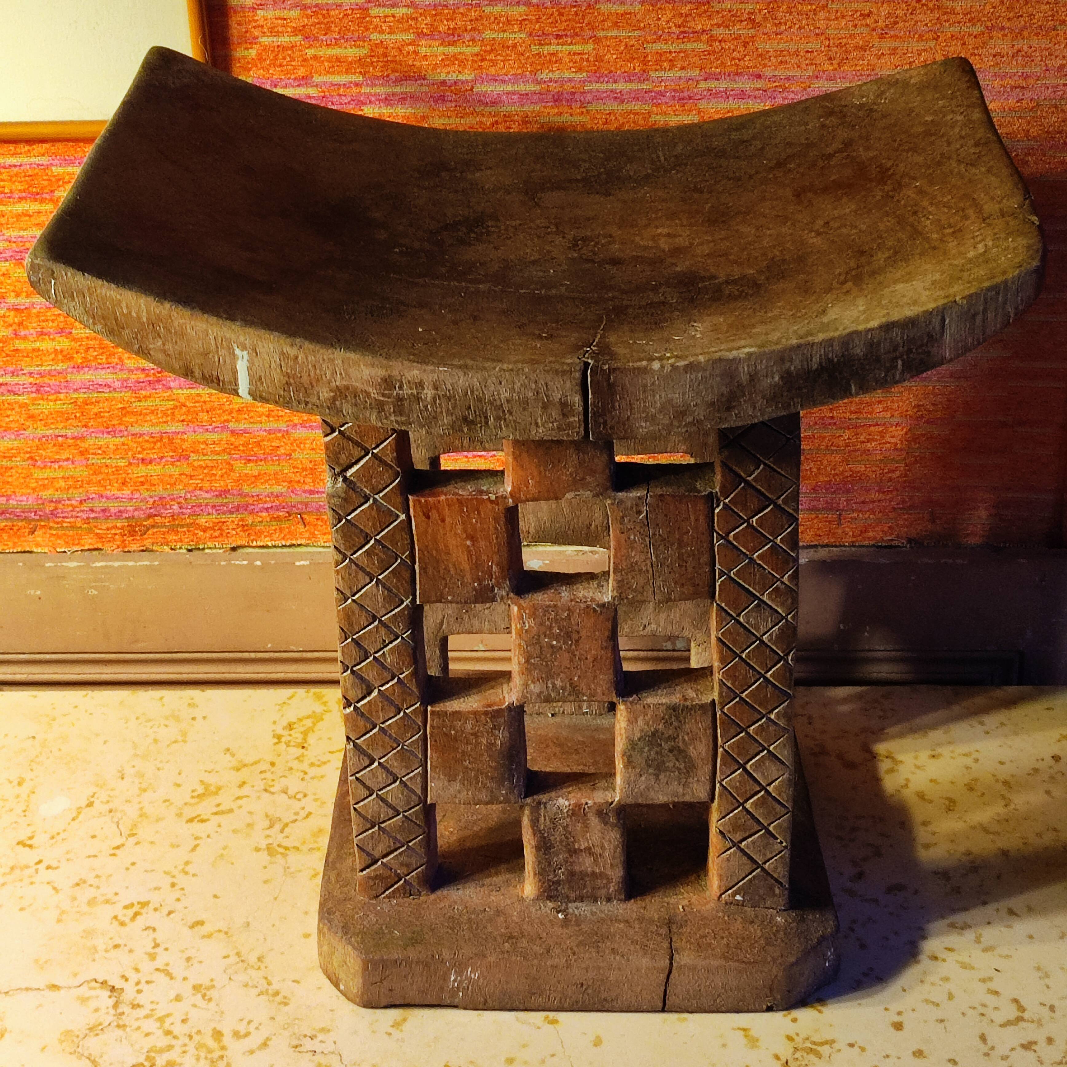 African carved wooden stool
