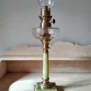 Ancient oil lamp in green onyx