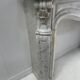 Louis XV style fireplace in veined white Carrara marble, 19th century.