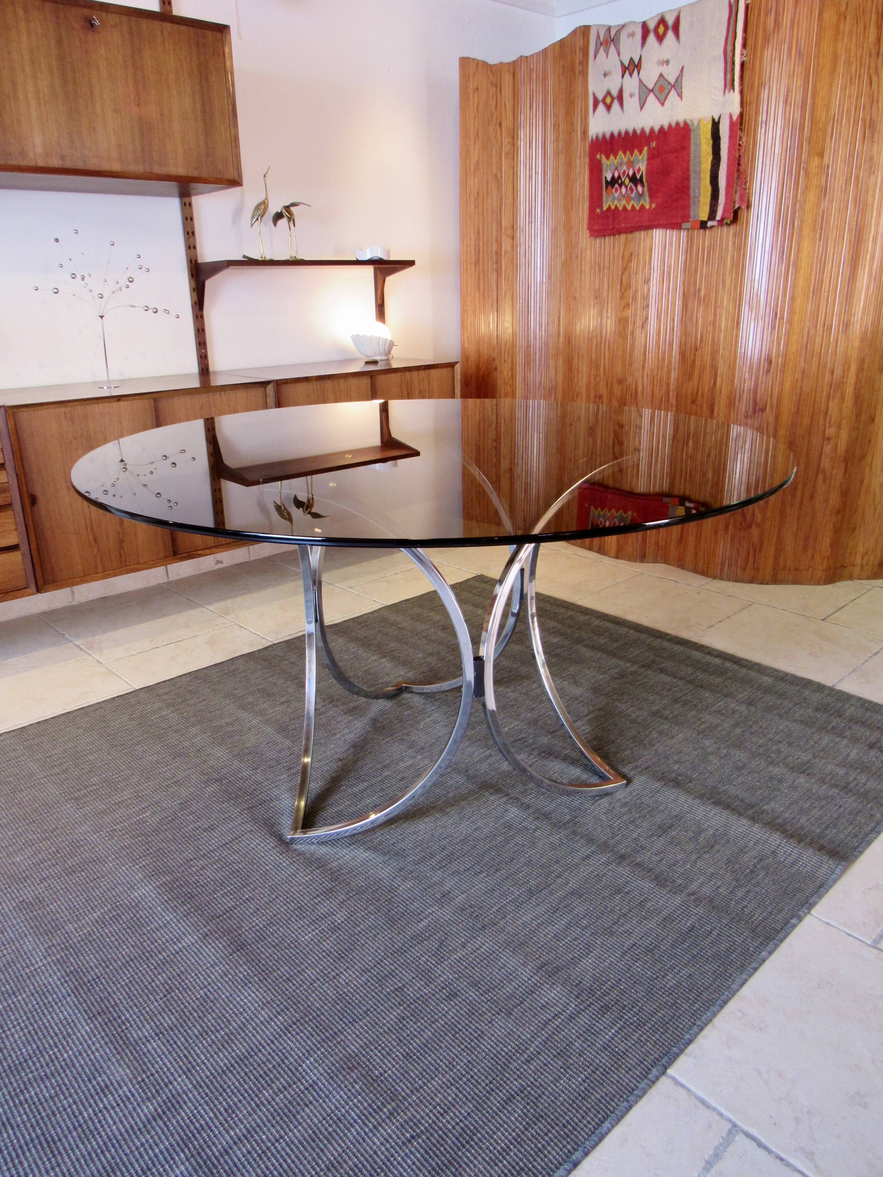 Chrome and glass table 1970s