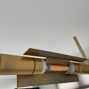 Brass floorlamp Rico and Annemarie Baltensweiler Halo 250 Stako Leuchte