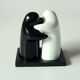 Ceramic salt and pepper shaker - hugging ghosts - vintage from the 1980s