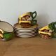 Vintage-Service of 6 cups with saucers-Chalet theme-West Germany
