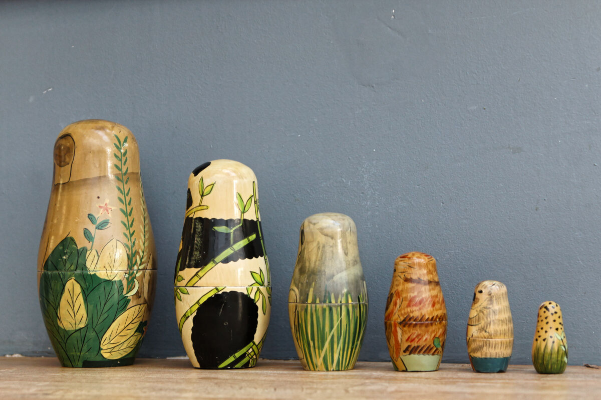 Russian dolls, matryoshka, animals