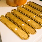 6 Vintage Solid Brass Door Plates Wall Hanging