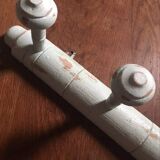 Coat rack bamboo patinated celadon green