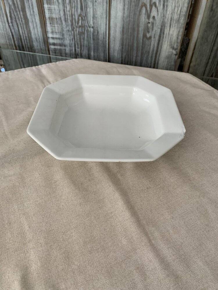 White porcelain bowl by Haas & Czjzek, octagonal rim, 1960s