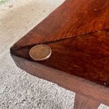 Table basse vintage de ferme en chêne, circa 1950