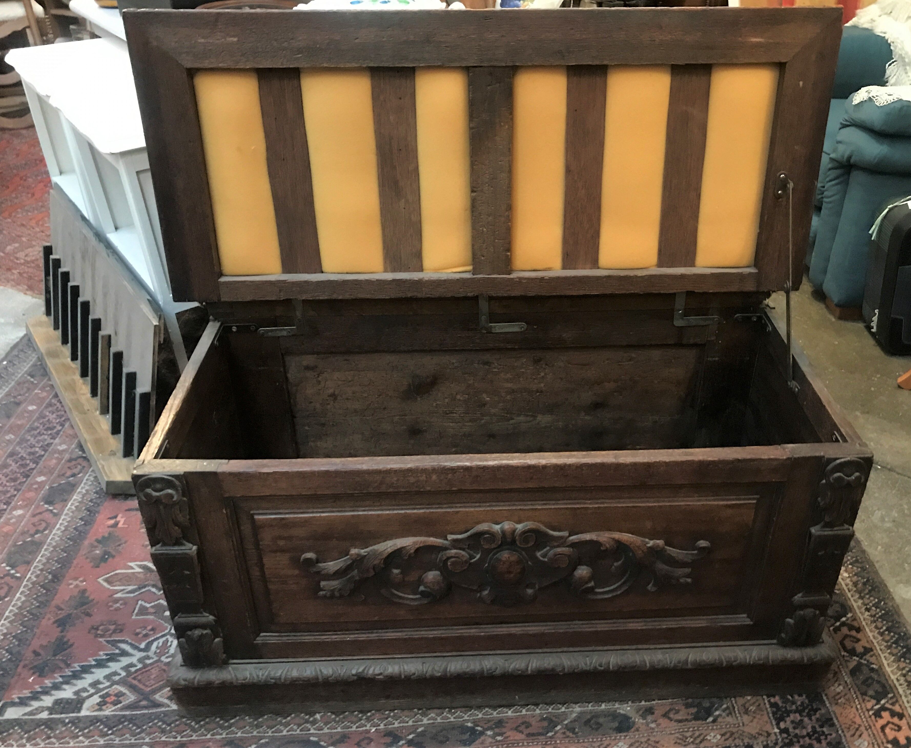 Gothic-style carved chest