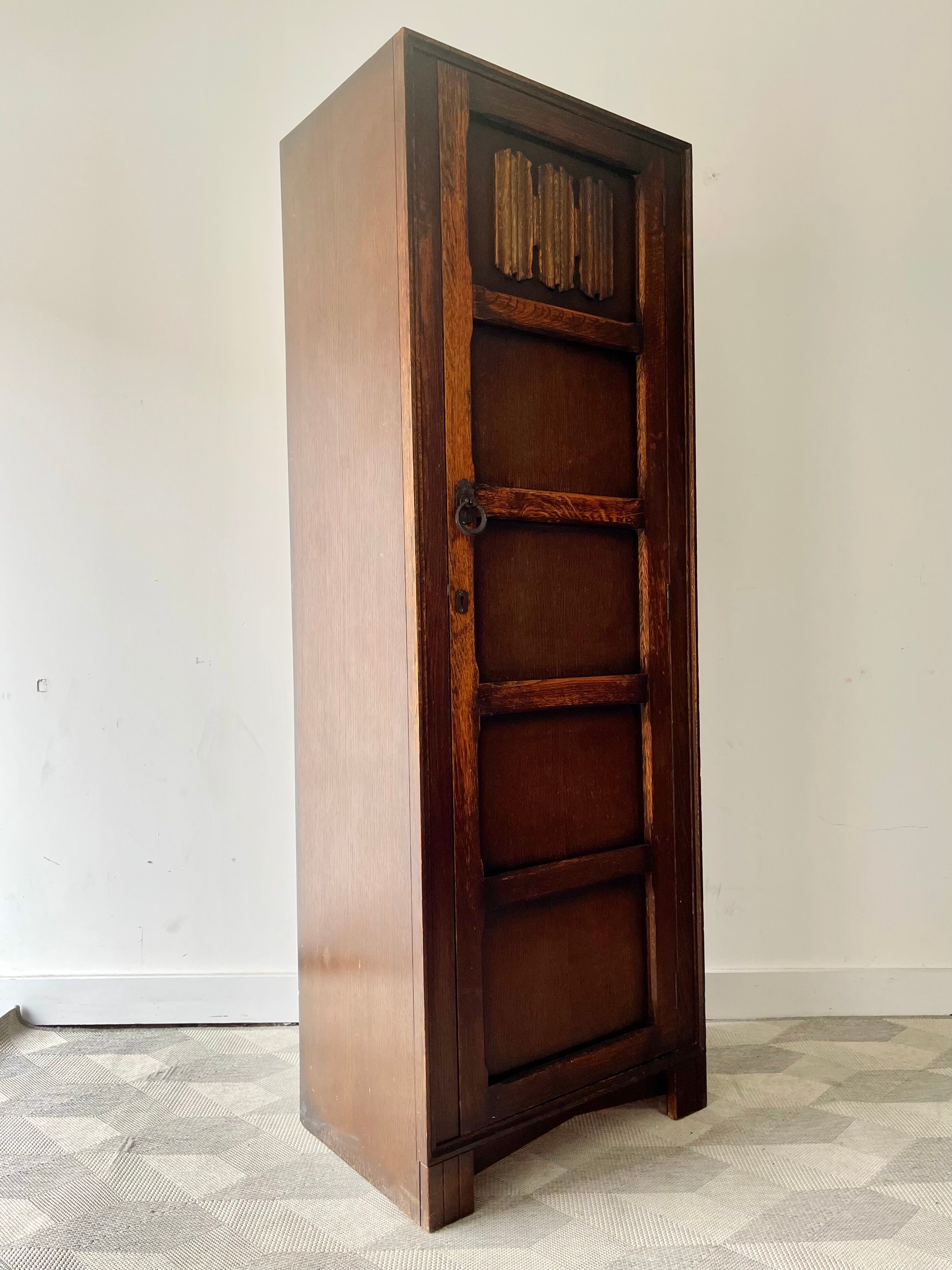 Vintage single art deco wardrobe