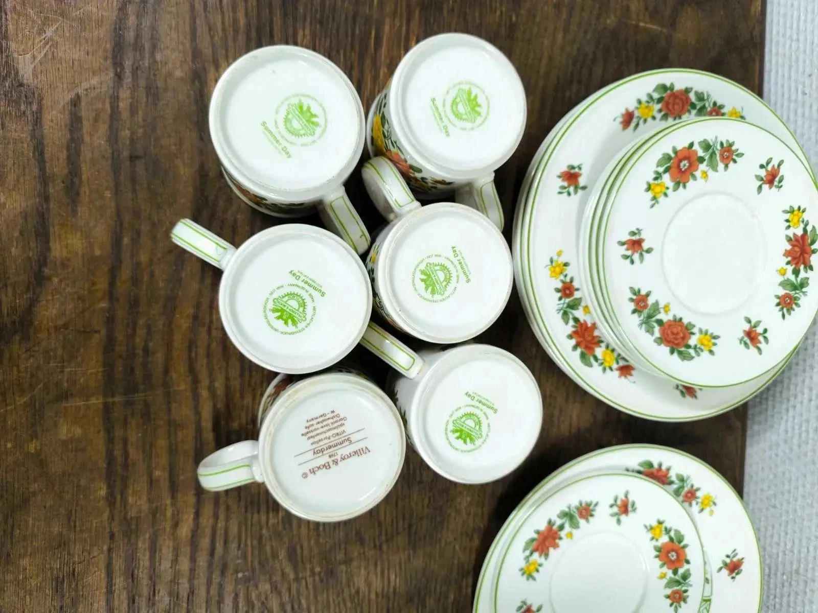 Set of 6 cups + saucers + dessert plates Villeroy and Boch Summer